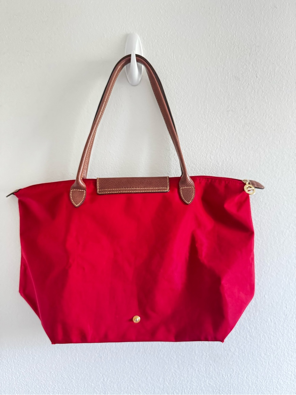 Longchamp Red Le Pliage Shopping Modele Depose Tote Bag - Picture 2 of 13